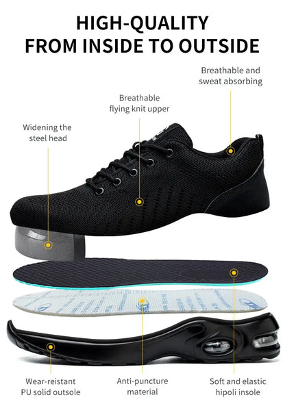 Axion Steel Toe Safety Work Shoes 