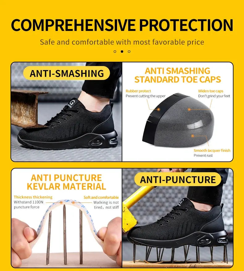 Axion Steel Toe Safety Work Shoes 