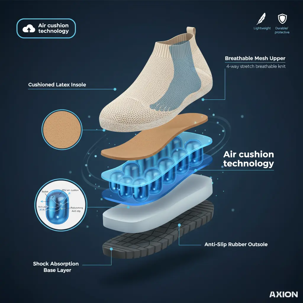 Axion Women's Orthopedic Air Cushion Walking Shoes 