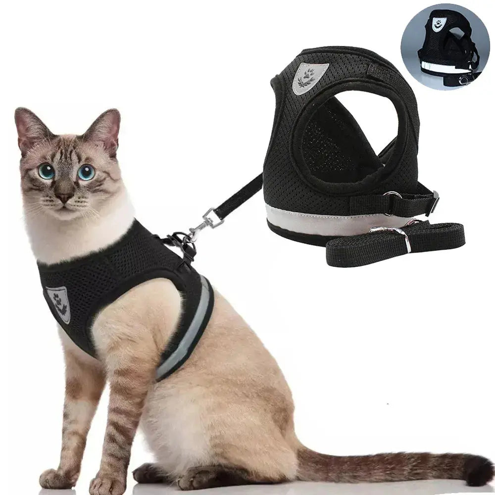 Pawsome™ Adjustable Reflective Pet Harness & Leash Set 