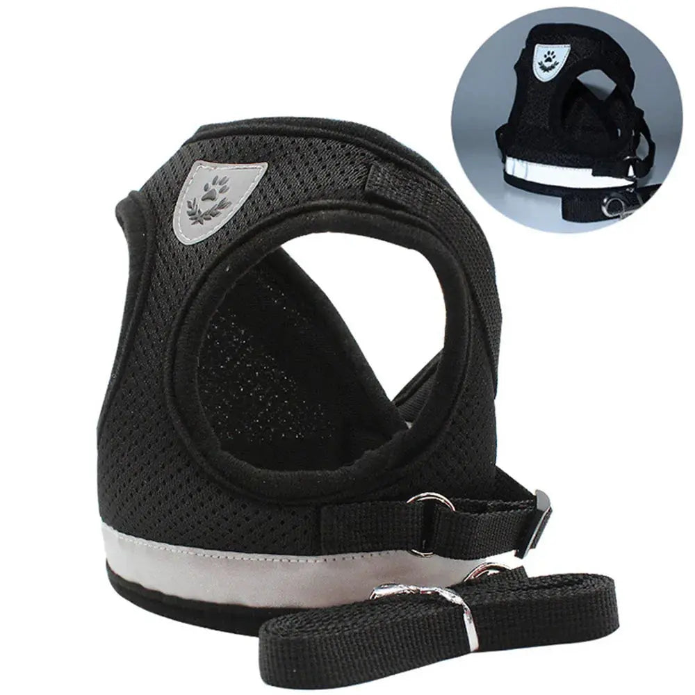 Pawsome™ Adjustable Reflective Pet Harness & Leash Set 