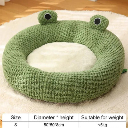 Pawsome™ Plush Frog-Shaped Pet Nest 