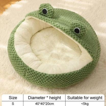 Pawsome™ Plush Frog-Shaped Pet Nest 