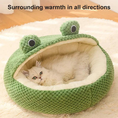 Pawsome™ Plush Frog-Shaped Pet Nest 