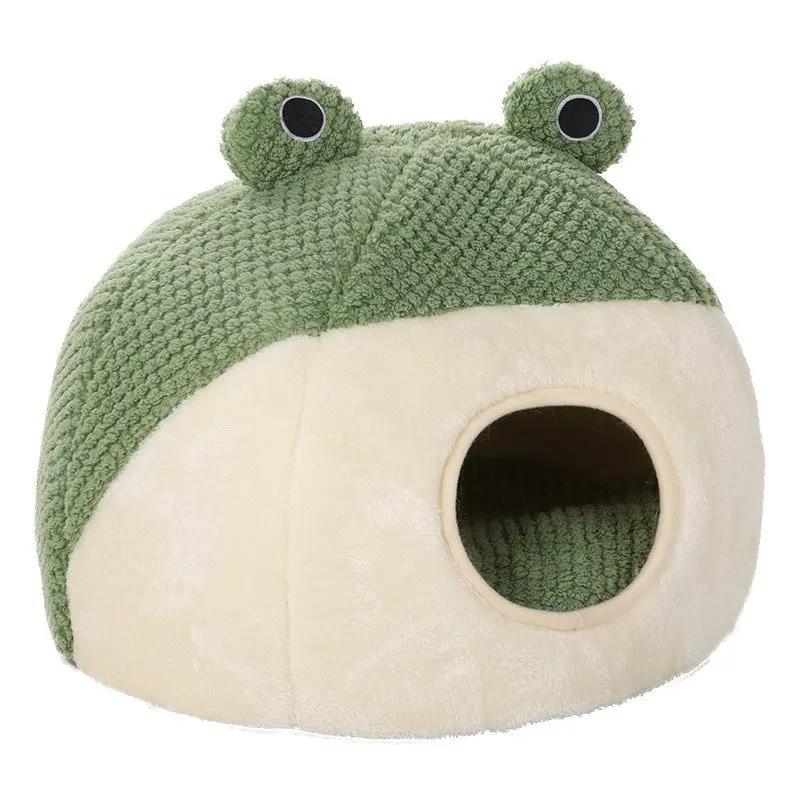Pawsome™ Plush Frog-Shaped Pet Nest 