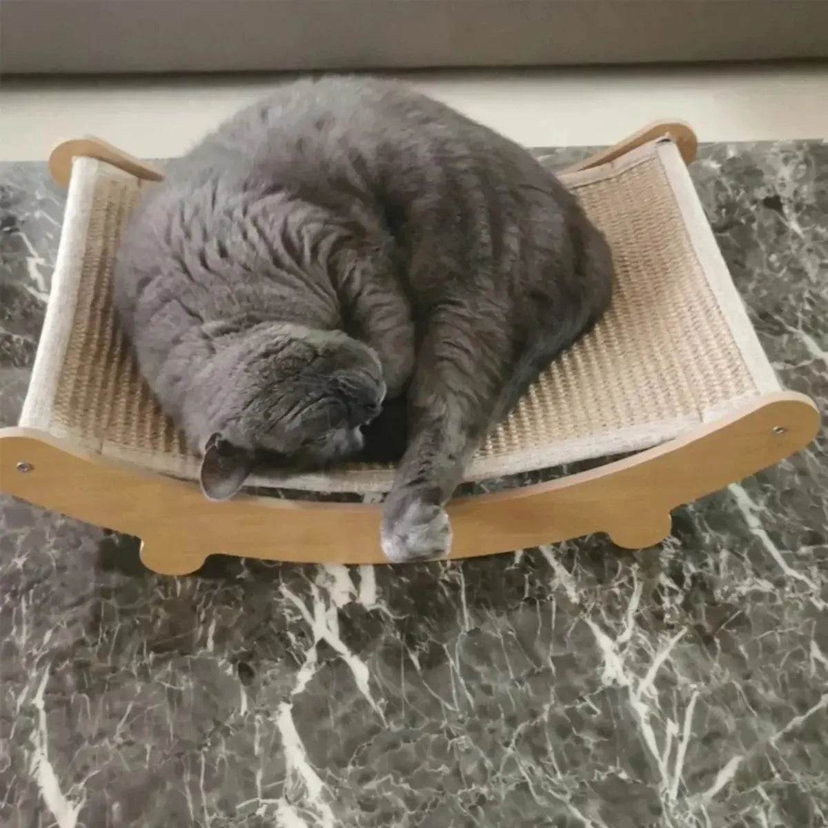 Pawsome™ Wooden Cat Scratcher & Sleeping Bed 