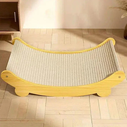 Pawsome™ Wooden Cat Scratcher & Sleeping Bed 
