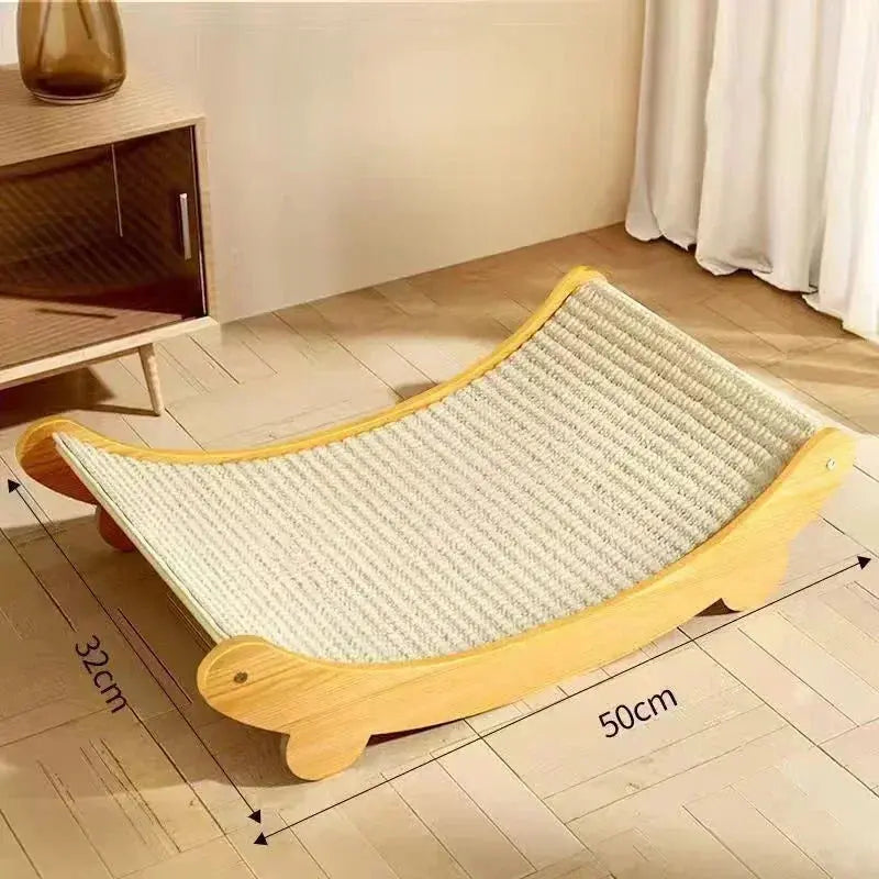 Pawsome™ Wooden Cat Scratcher & Sleeping Bed 