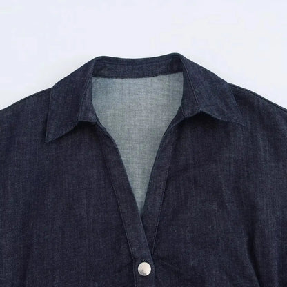 Veloria™ 1975-Inspired Denim Midi Dress 