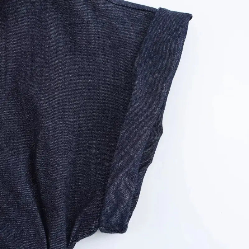 Veloria™ 1975-Inspired Denim Midi Dress 