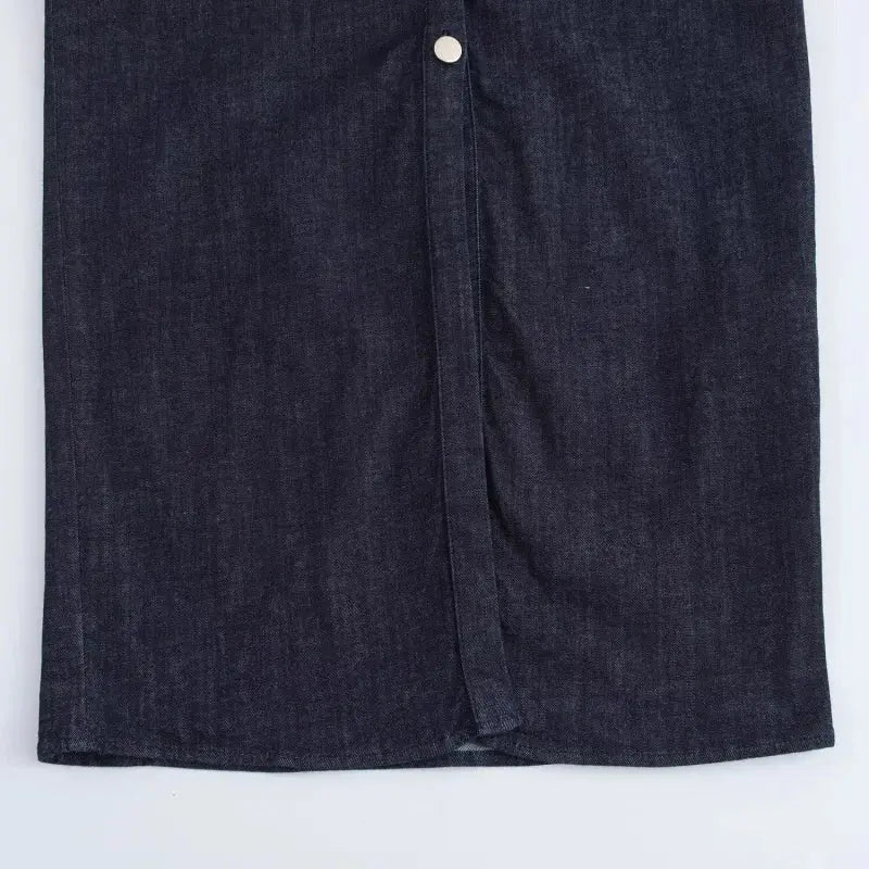 Veloria™ 1975-Inspired Denim Midi Dress 