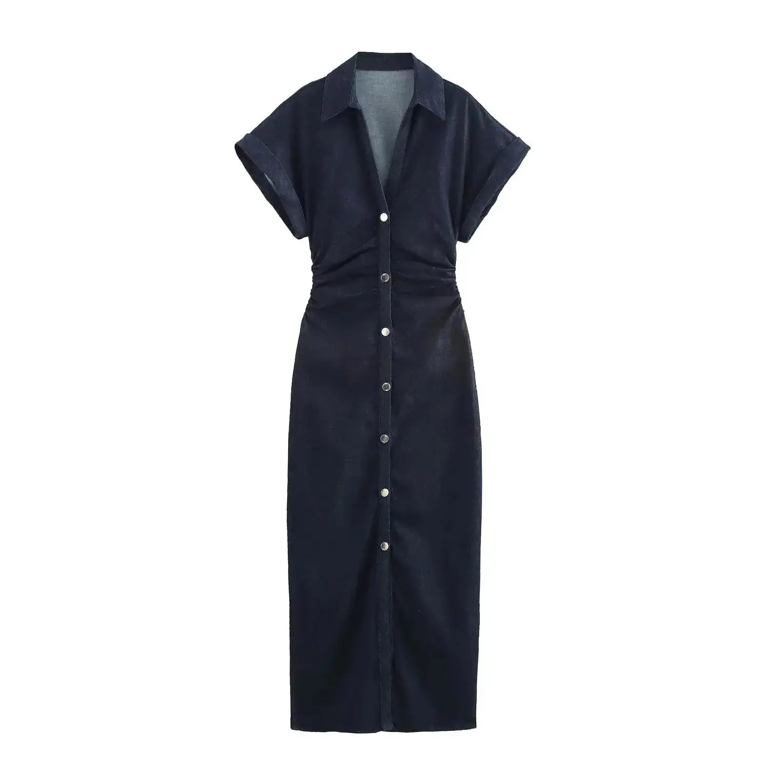 Veloria™ 1975-Inspired Denim Midi Dress 