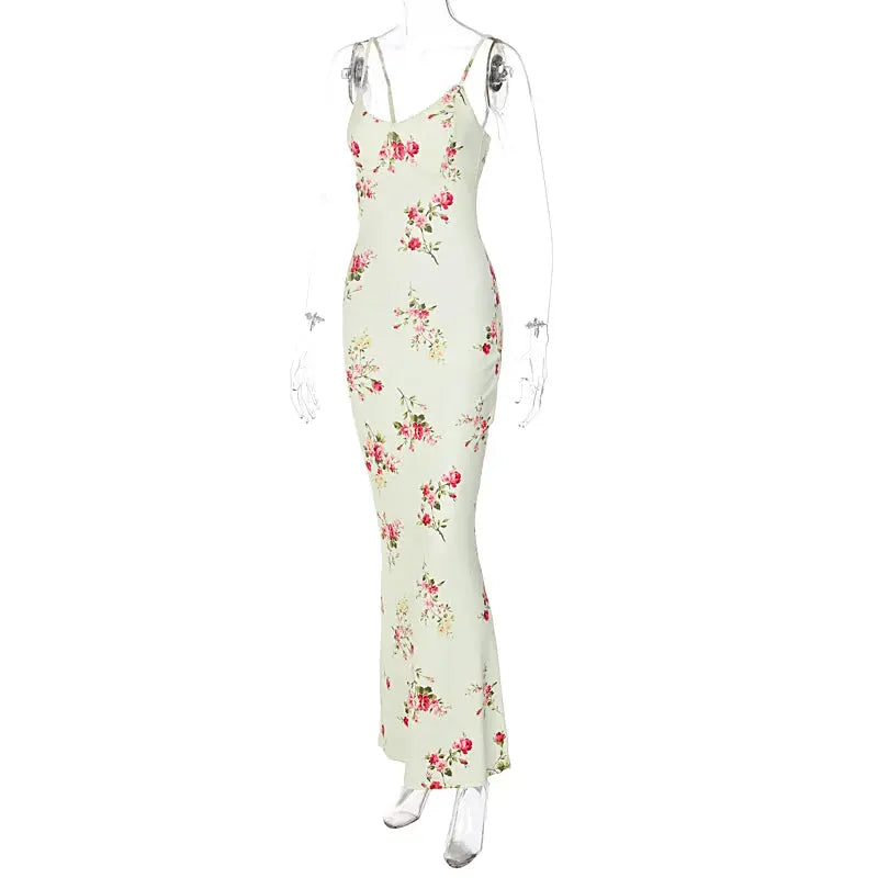 Veloria™ Backless Floral Bodycon Maxi Dress 
