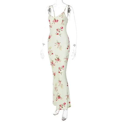 Veloria™ Backless Floral Bodycon Maxi Dress 