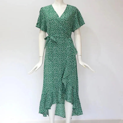 Veloria™ Boho Floral Wrap Maxi Dress 