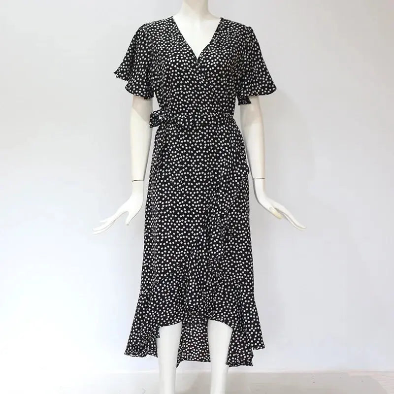 Veloria™ Boho Floral Wrap Maxi Dress 