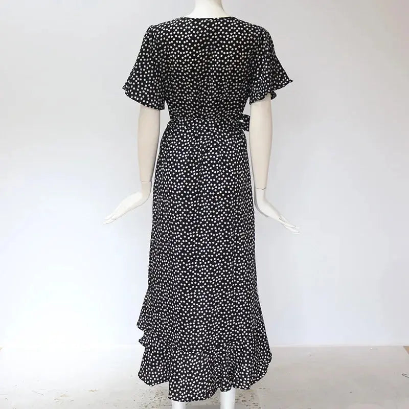 Veloria™ Boho Floral Wrap Maxi Dress 