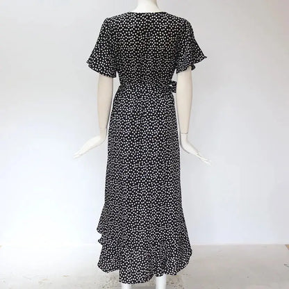 Veloria™ Boho Floral Wrap Maxi Dress 