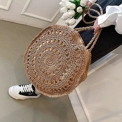 Veloria™ Boho Hollow Straw Circle Bag 