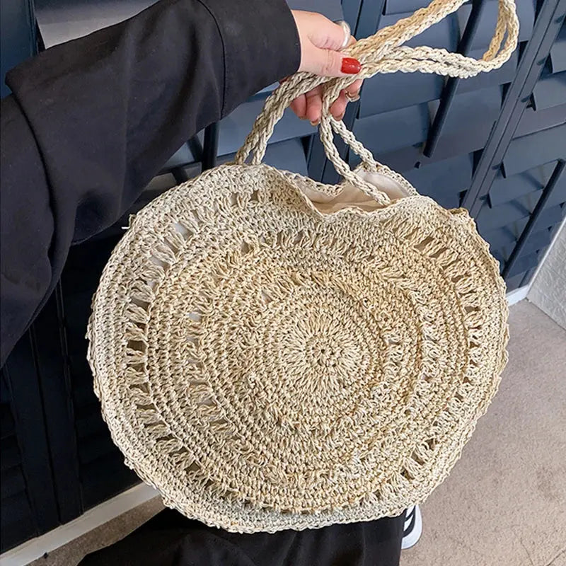 Veloria™ Boho Hollow Straw Circle Bag 