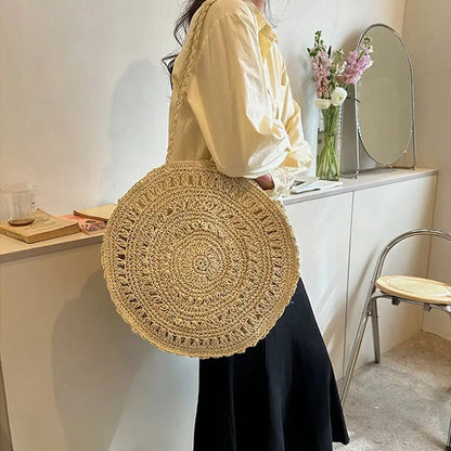 Veloria™ Boho Hollow Straw Circle Bag 