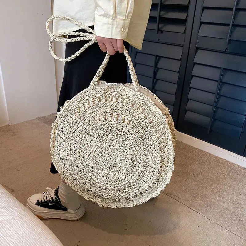 Veloria™ Boho Hollow Straw Circle Bag 