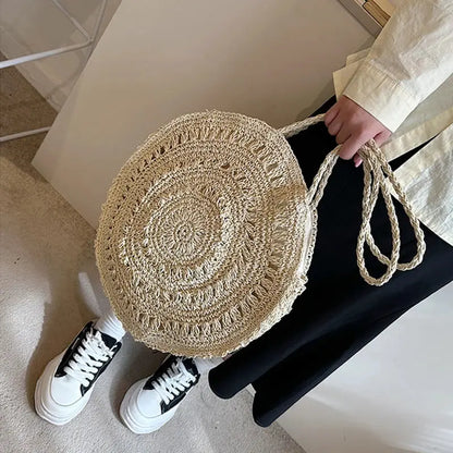 Veloria™ Boho Hollow Straw Circle Bag 