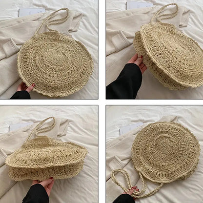 Veloria™ Boho Hollow Straw Circle Bag 