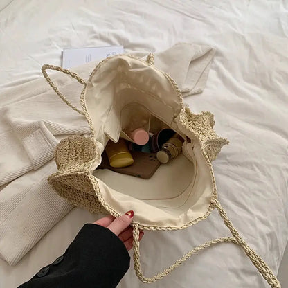 Veloria™ Boho Hollow Straw Circle Bag 