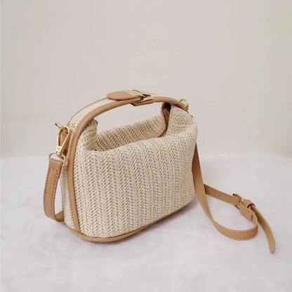 Veloria™ Boho Straw Bucket Bag 