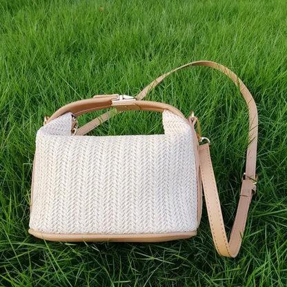 Veloria™ Boho Straw Bucket Bag 