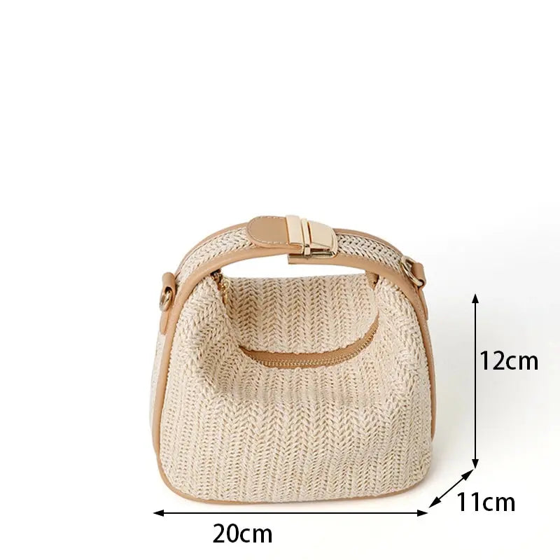 Veloria™ Boho Straw Bucket Bag 