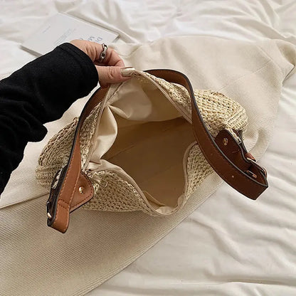 Veloria™ Bow-Knot Straw Shoulder Tote 