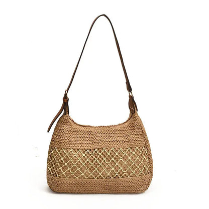 Veloria™ Bow-Knot Straw Shoulder Tote 
