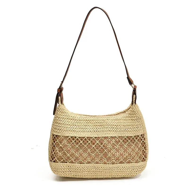 Veloria™ Bow-Knot Straw Shoulder Tote 