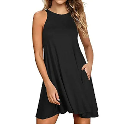 Veloria™ Casual Pocket T-Shirt Mini Dress 