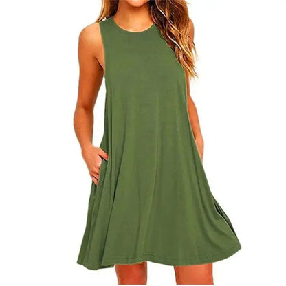 Veloria™ Casual Pocket T-Shirt Mini Dress 