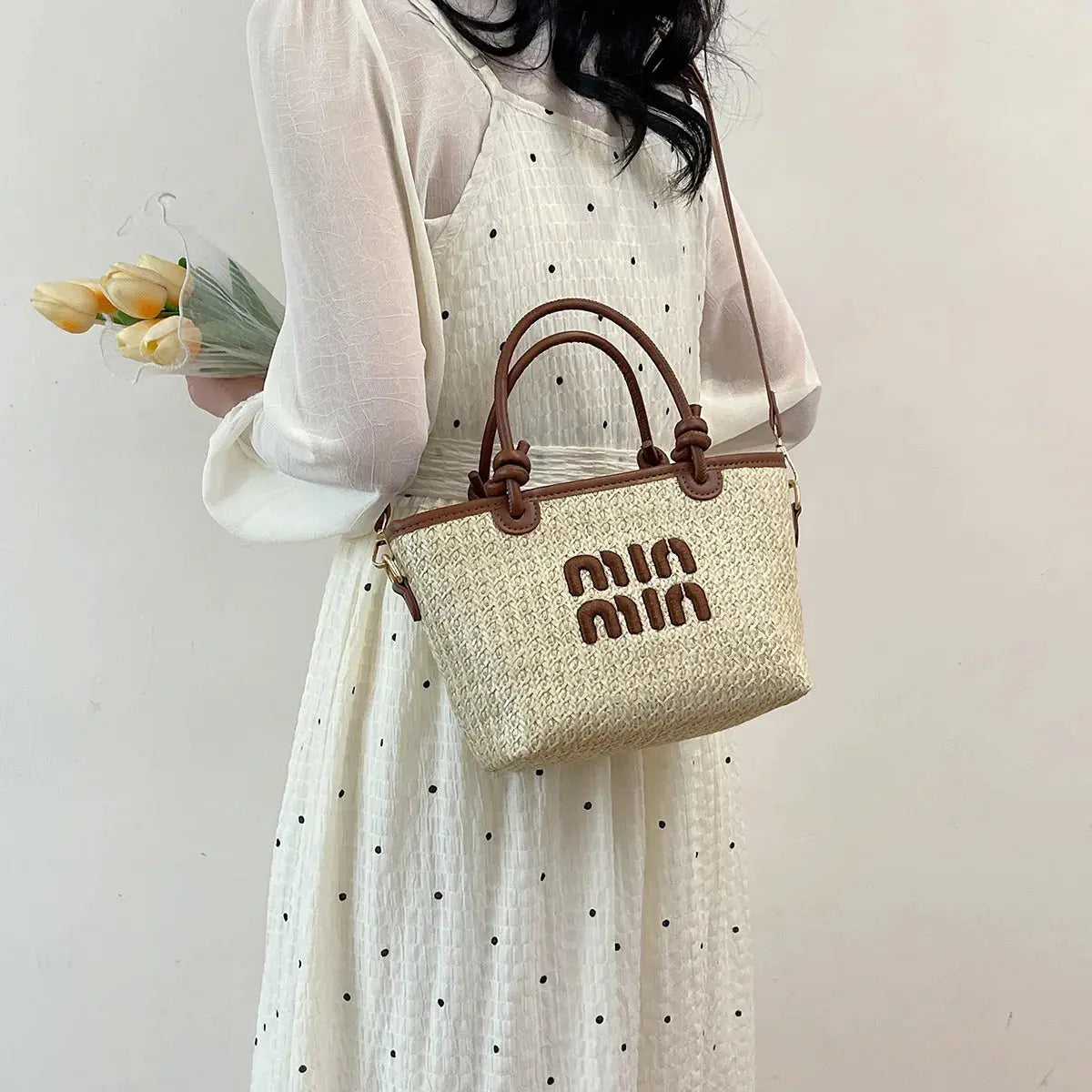 Veloria™ Embroidered Straw Tote 