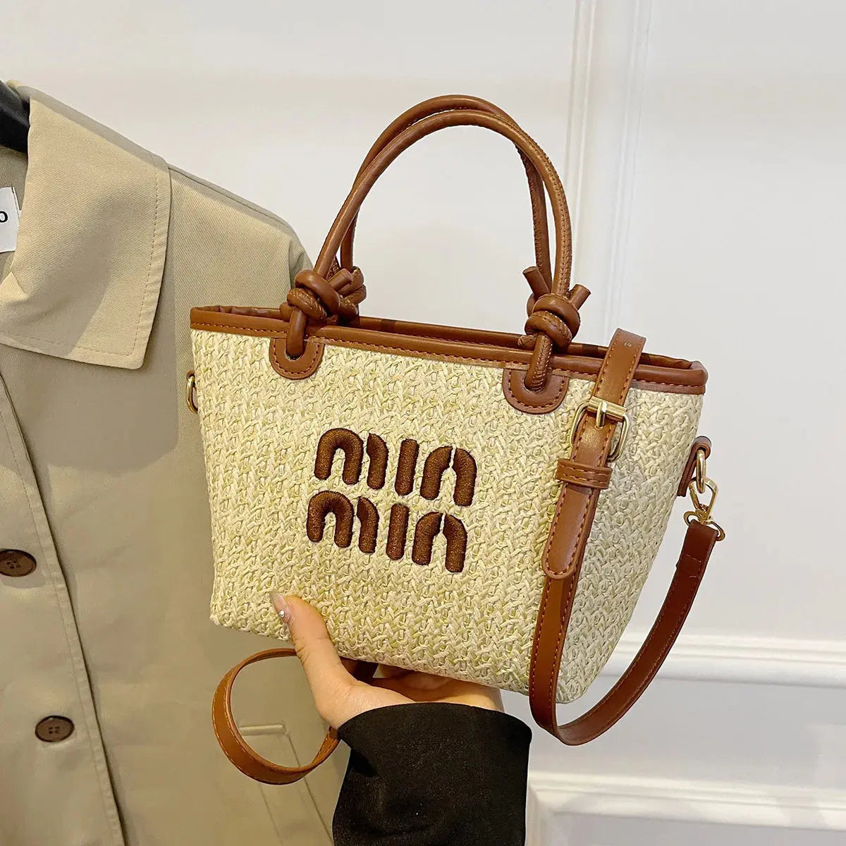 Veloria™ Embroidered Straw Tote 