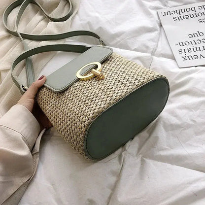 Veloria™ Embroidered Woven Bucket Bag 