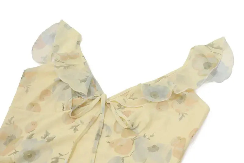 Veloria™ Floral Plunge Backless Maxi Dress 