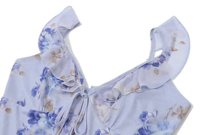 Veloria™ Floral Plunge Backless Maxi Dress 