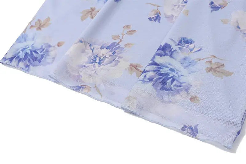 Veloria™ Floral Plunge Backless Maxi Dress 