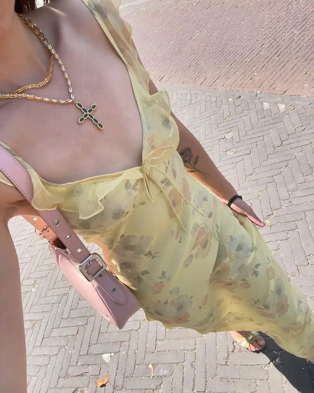 Veloria™ Floral Plunge Backless Maxi Dress 