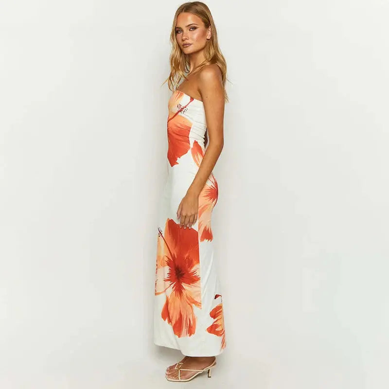 Veloria™ Floral Strapless Maxi Dress 
