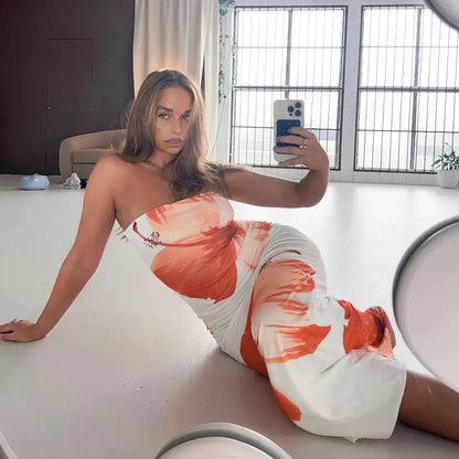 Veloria™ Floral Strapless Maxi Dress 