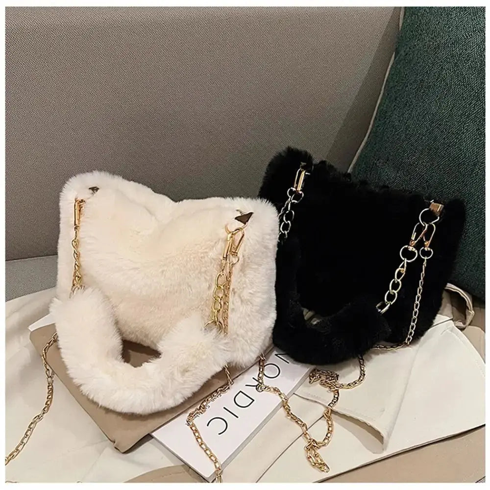 Veloria™ Fluffy Plush Shoulder Bag 
