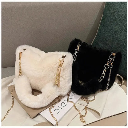 Veloria™ Fluffy Plush Shoulder Bag 
