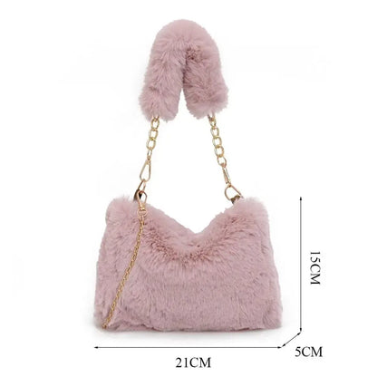 Veloria™ Fluffy Plush Shoulder Bag 