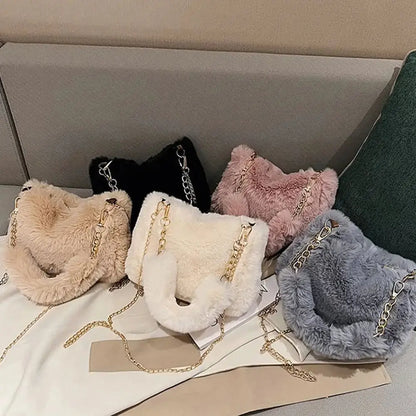 Veloria™ Fluffy Plush Shoulder Bag 
